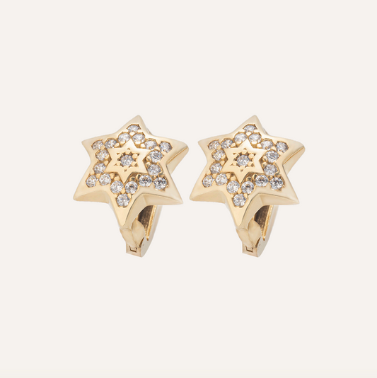 14K Star-Shaped Earrings