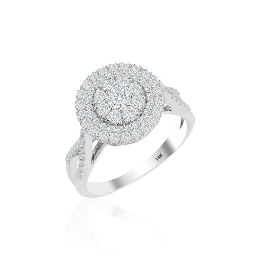 Oval Diamond Ring - 14K