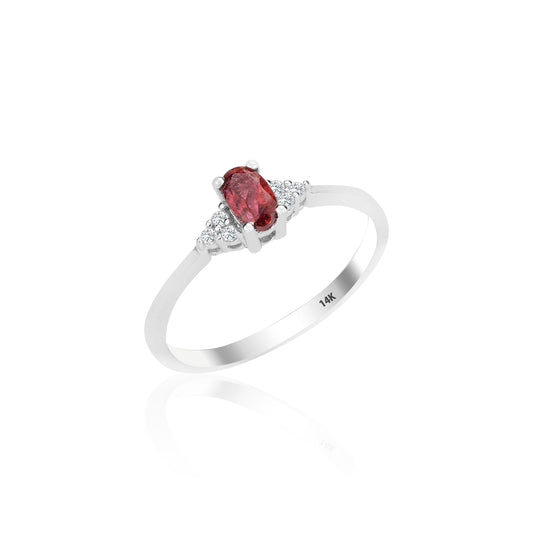 Turmalin Solitaire Red Ring