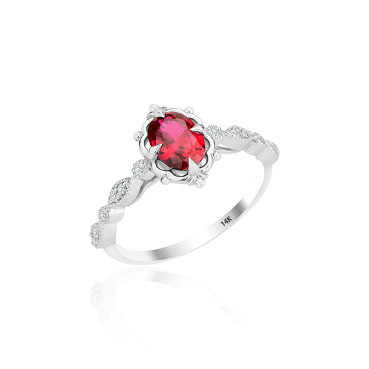 Ruby Yakut Red Diamond Ring